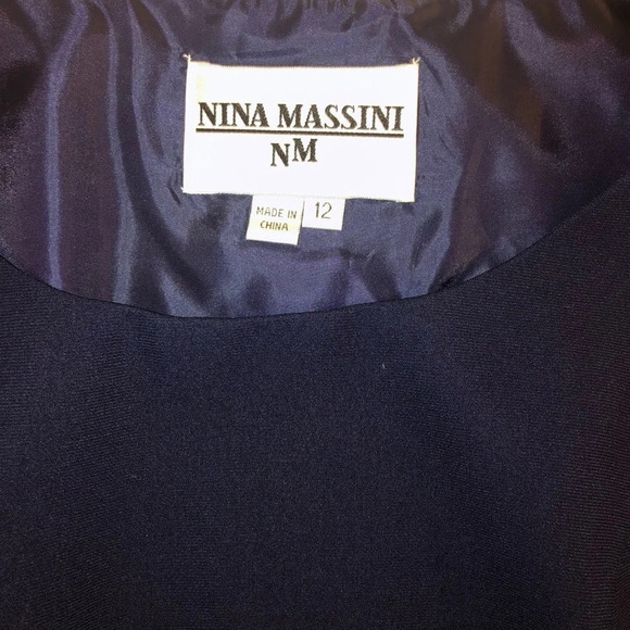 Nina Massini  12 Navy blue lined tank top zipper closure bottom of left side - Picture 4 of 6